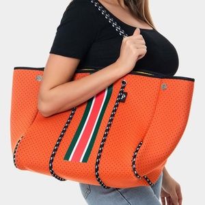 Women's Large Multipurpose Neoprene Tote Bag Beach Bag Travel Bag with Small Bag